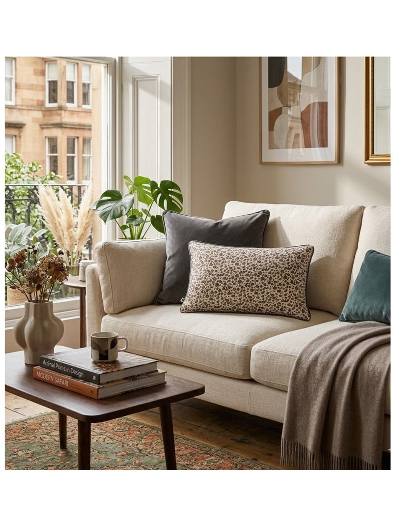 Coussin en gaze de coton Leopard Leonie Marron - Kiabi