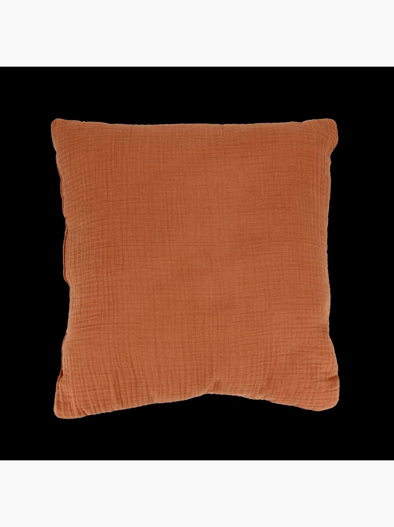 Coussin en Gaze de Coton Marron caramel - Kiabi