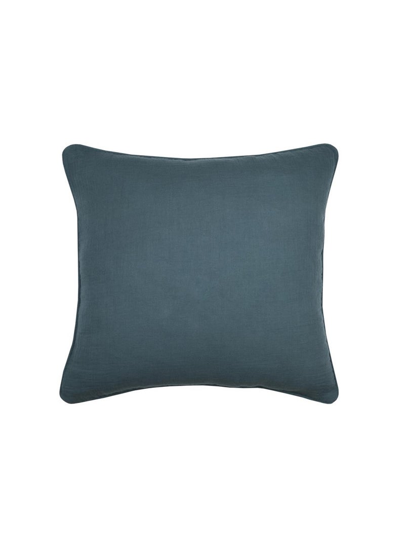 Coussin en gaze de coton Pop colors Bleu pétrole - Kiabi