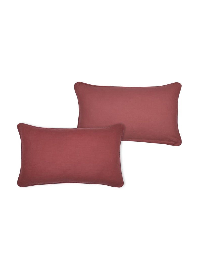 Coussin en gaze de coton Pop colors Terracotta - Kiabi