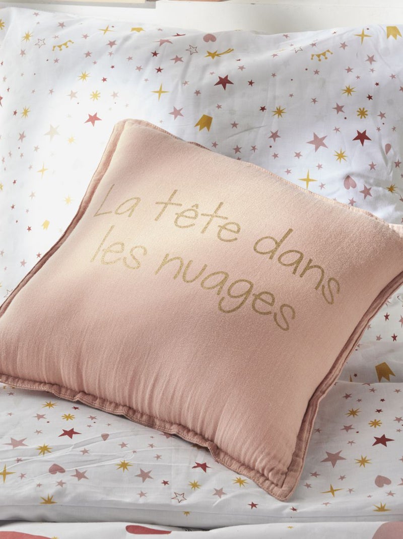 Coussin en gaze de coton Rose - Kiabi