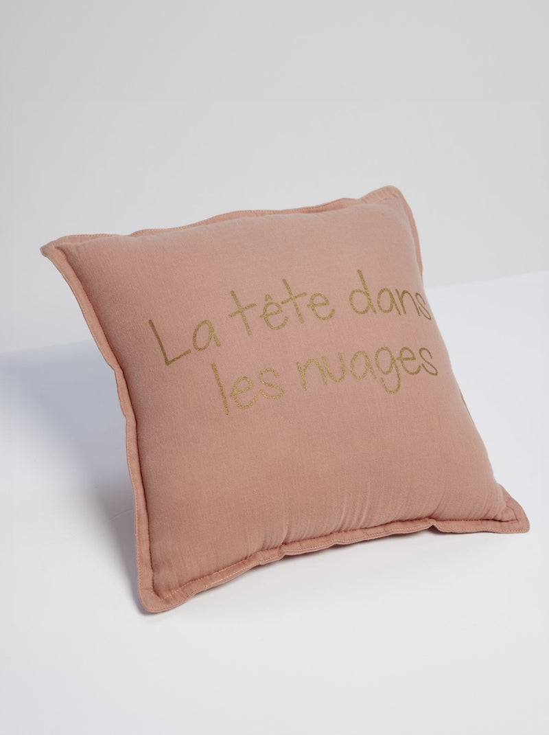 Coussin en gaze de coton Rose - Kiabi