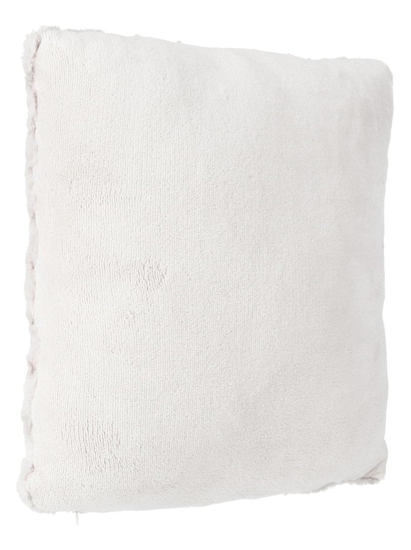 Coussin en imitation fourrure bouclée Beige - Kiabi
