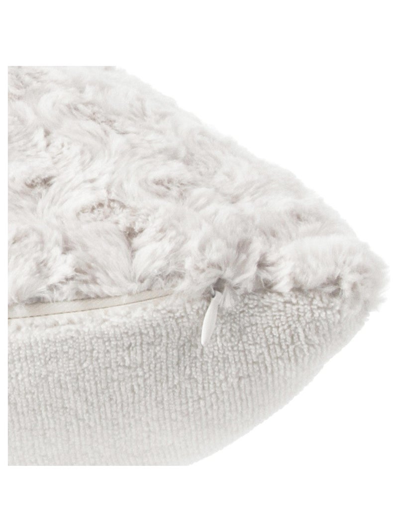 Coussin en imitation fourrure bouclée Beige - Kiabi
