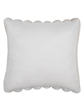 Coussin en imitation fourrure ultra douce à bandes