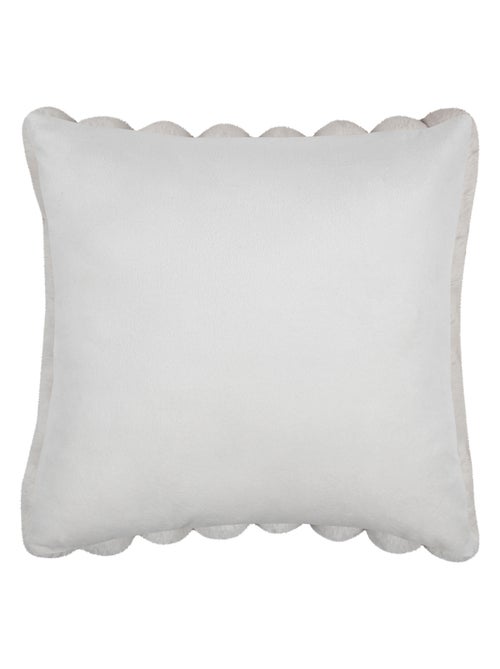 Coussin en imitation fourrure ultra douce à bandes - Kiabi