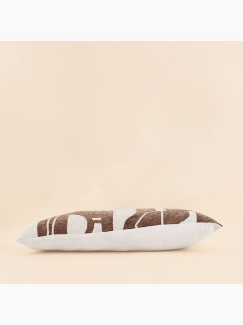 Coussin en jacquard chenille motifs ethniques marrons 30x70cm - Kiabi
