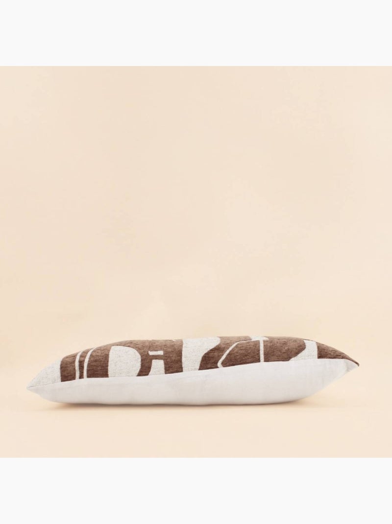 Coussin en jacquard chenille motifs ethniques marrons 30x70cm Marron - Kiabi