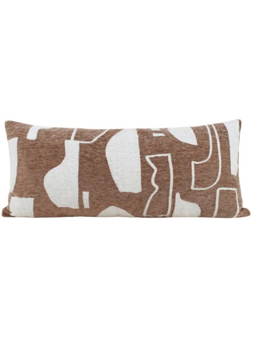 Coussin en jacquard chenille motifs ethniques marrons 30x70cm - Kiabi