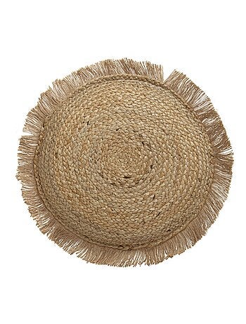 Coussin en jute à franges 'Deko&co'