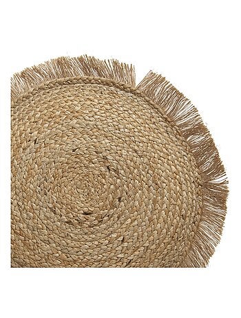 Coussin en jute à franges 'Deko&co'