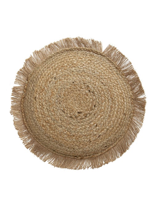 Coussin en jute à franges 'Deko&co' - Kiabi