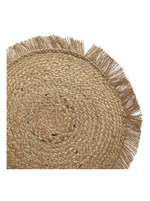 Coussin en jute à franges 'Deko&co' - Kiabi