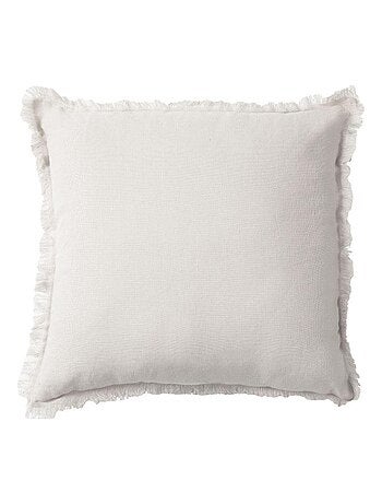 Coussin en lin, bords effilés 'Deko&co'