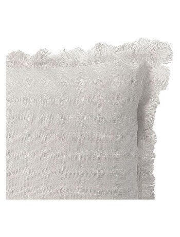 Coussin en lin, bords effilés 'Deko&co'