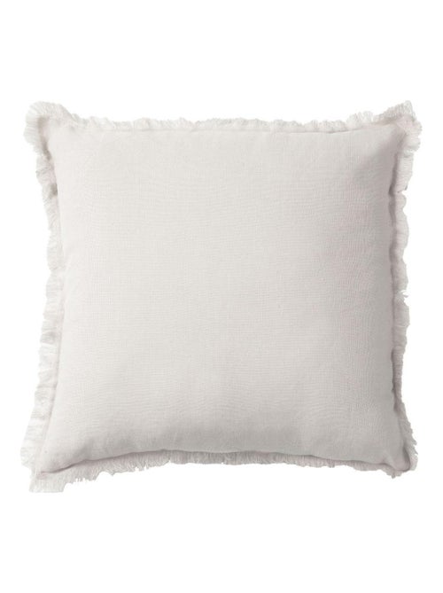 Coussin en lin, bords effilés 'Deko&co' - Kiabi