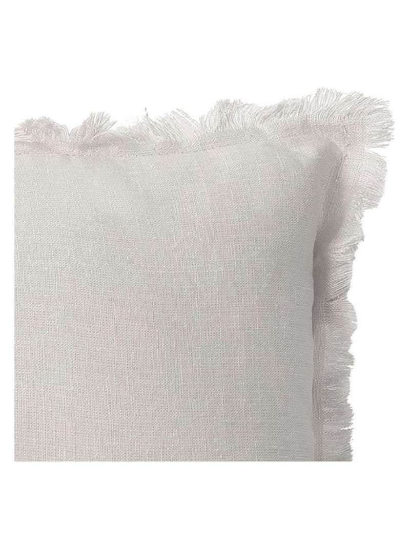 Coussin en lin, bords effilés 'Deko&co' Blanc - Kiabi