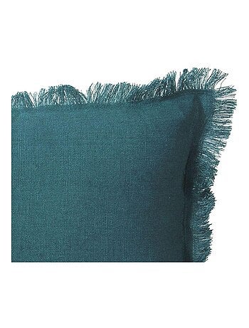 Coussin en lin, bords effilés 'Deko&co'