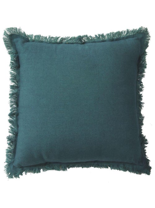 Coussin en lin, bords effilés 'Deko&co' - Kiabi