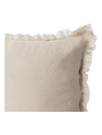 Coussin en lin, bords effilés 'Deko&co'