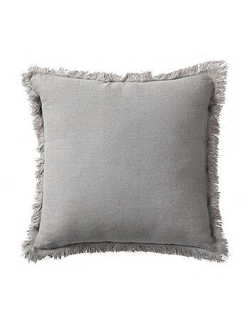 Coussin en lin, bords effilés 'Deko&co'