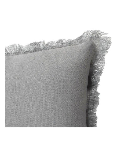 Coussin en lin, bords effilés 'Deko&co' - Kiabi