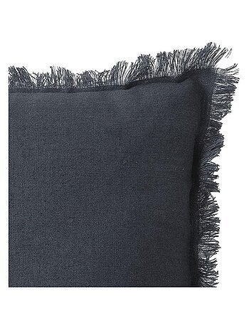 Coussin en lin, bords effilés 'Deko&co'