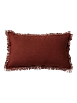 Coussin en lin bords effilés 'Deko&co'