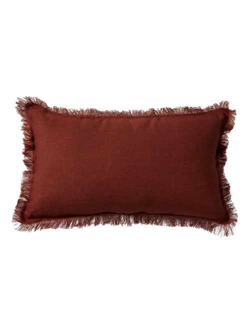Coussin en lin bords effilés 'Deko&co' - Kiabi