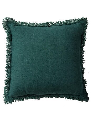 Coussin en lin, bords effilés 'Deko&co'