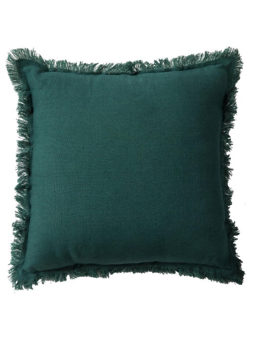 Coussin en lin, bords effilés 'Deko&co' - Kiabi