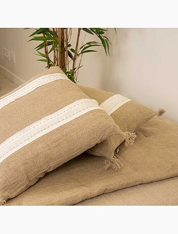 Coussin en lin et coton déhoussable