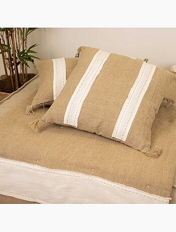 Coussin en lin et coton déhoussable