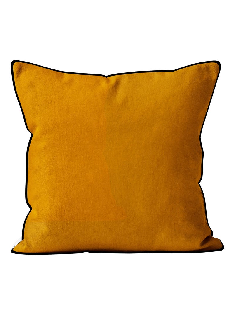 Coussin en microfibre lavée BOHEME, par Soleil d'Ocre Jaune - Kiabi