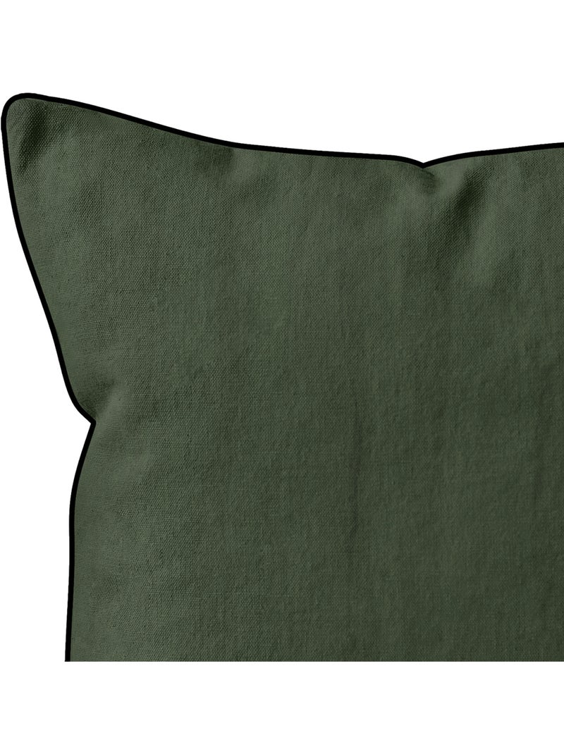 Coussin en microfibre lavée BOHEME, par Soleil d'Ocre Kaki - Kiabi
