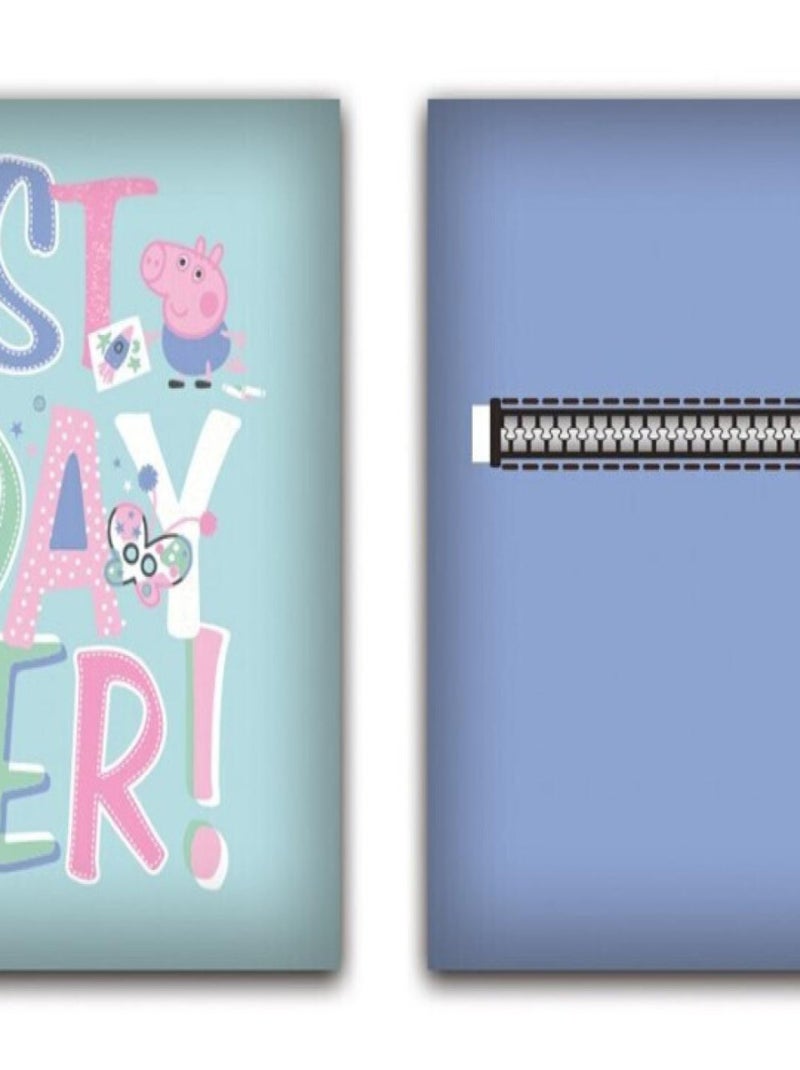 Coussin en Peluche avec poche Peppa Pig - Best Day Ever ! - Bleu 35x35 cm Bleu - Kiabi