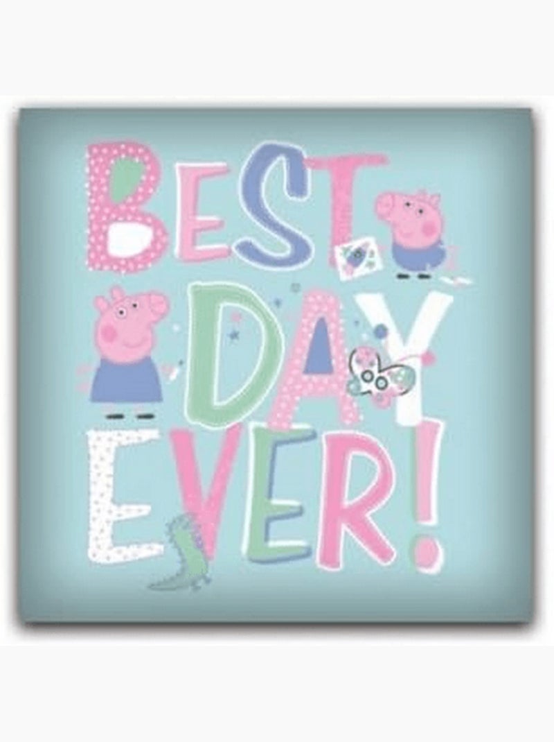 Coussin en peluche avec poche peppa pig - best day ever ! - bleu 35x35 cm Bleu - Kiabi