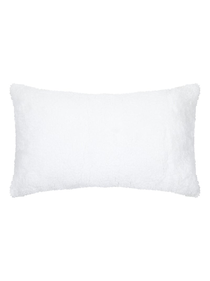 Coussin en polaire avec message brodé "Cosy" Ecru - Kiabi