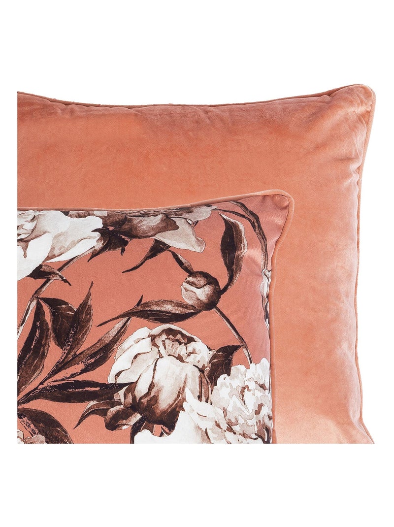 Coussin en polyester Fleur 'Deko&co' Abricot - Kiabi