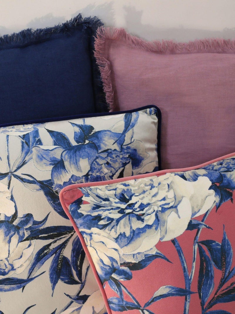 Coussin en polyester Fleur 'Deko&co' Rose - Kiabi