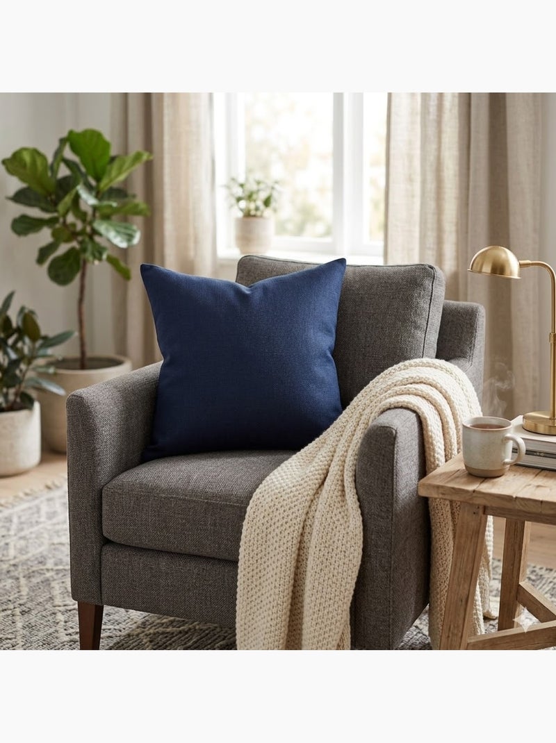 Coussin en polyester uni Pop color Bleu marine - Kiabi