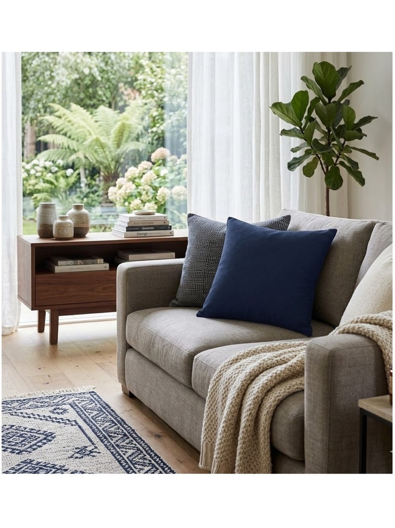 Coussin en polyester uni Pop color Bleu marine - Kiabi