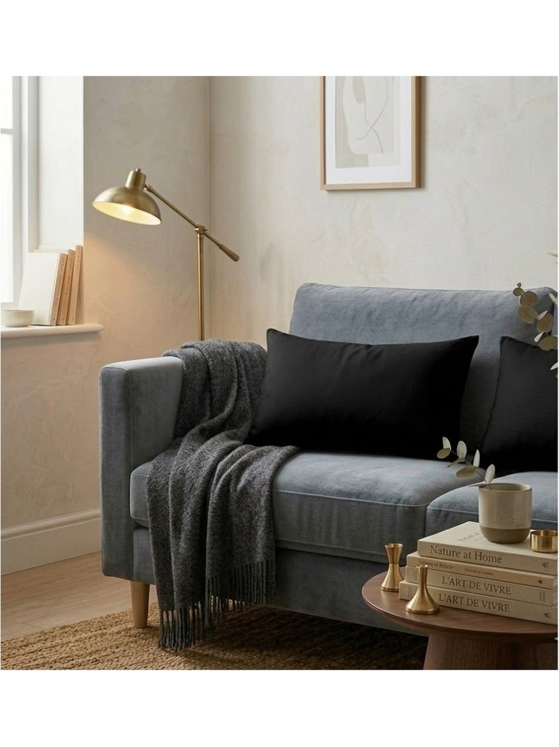Coussin en polyester uni Pop color Noir - Kiabi