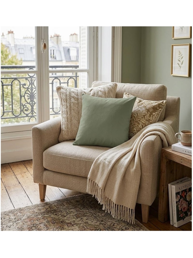 Coussin en polyester uni Pop color Vert Sauge - Kiabi
