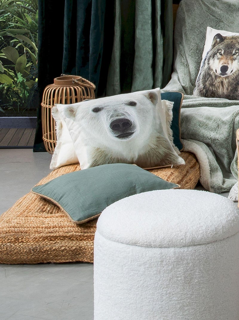 Coussin en polylin imprimé 'Deko&co' Blanc - Kiabi