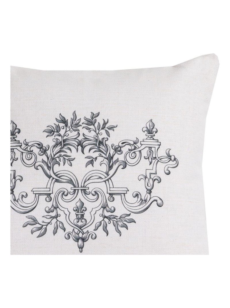 Coussin en polylin SALAMANDRE 'Deko&co' Blanc Gris - Kiabi
