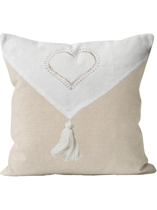Coussin en pur coton lavé ELENA, par Soleil d'Ocre - Kiabi