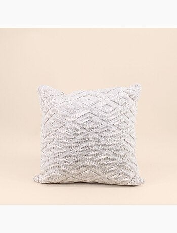 Coussin en tissu beige losanges 40x40cm