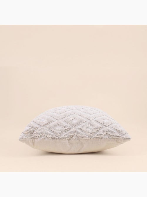 Coussin en tissu beige losanges 40x40cm - Kiabi