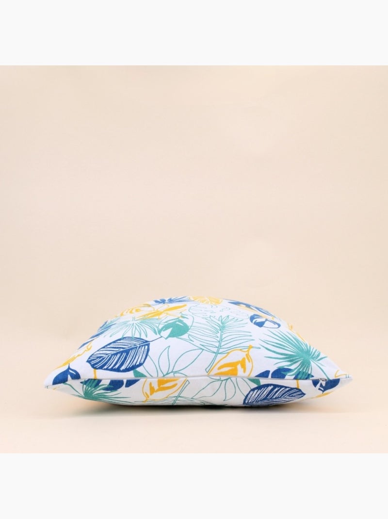 Coussin en tissu blanc motifs tropical 40x40cm Blanc - Kiabi